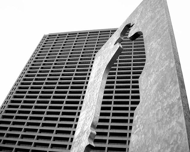 02167 Burnett Plaza and Briefcase Man in Fort Worth 